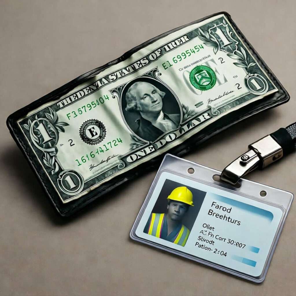 Coffee mug with "Made in USA" sticker, question mark steam, shipping crates background.