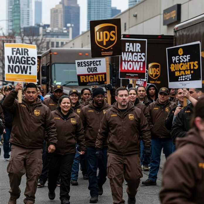 UPS Workers Picket for Fair Wages