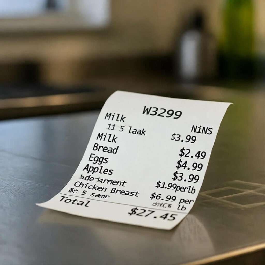 Open wallet with crumpled dollar bills and factory ID badge.