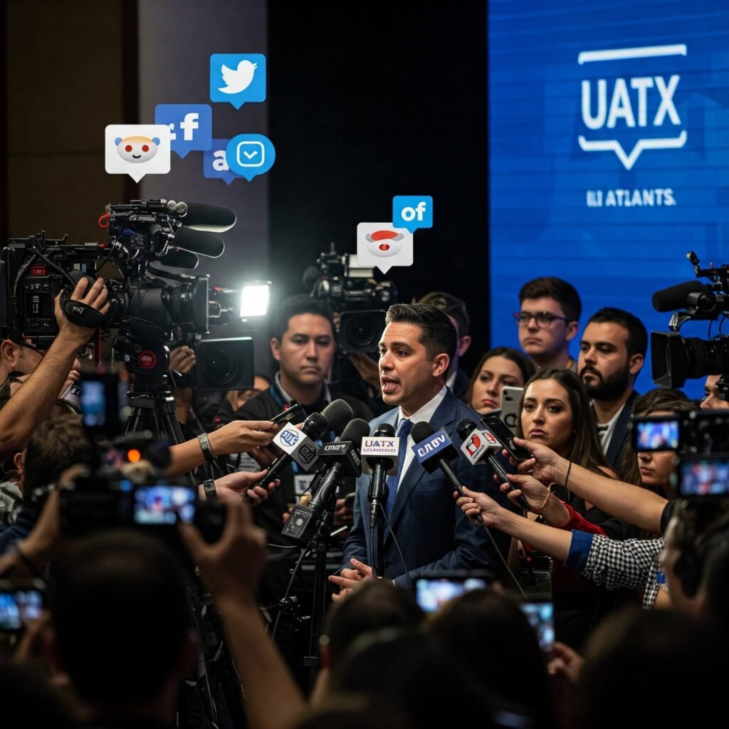 UATX spokesperson media event.