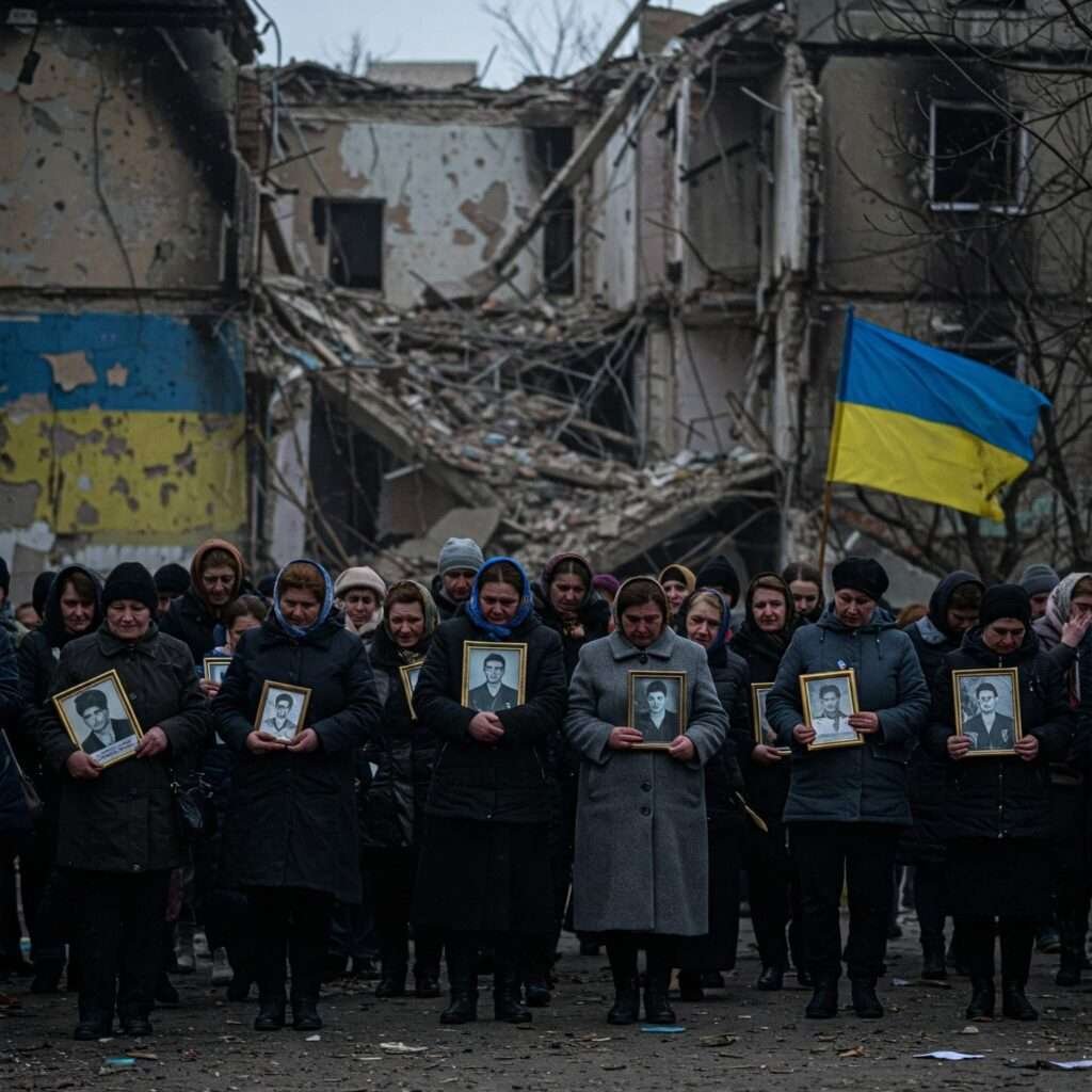 Mourning in Ukraine: Damaged city
