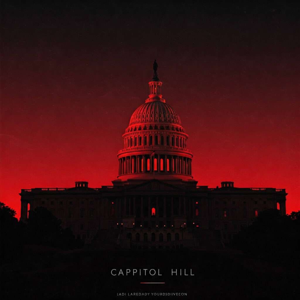 Red Glow Capitol Hill Silhouette