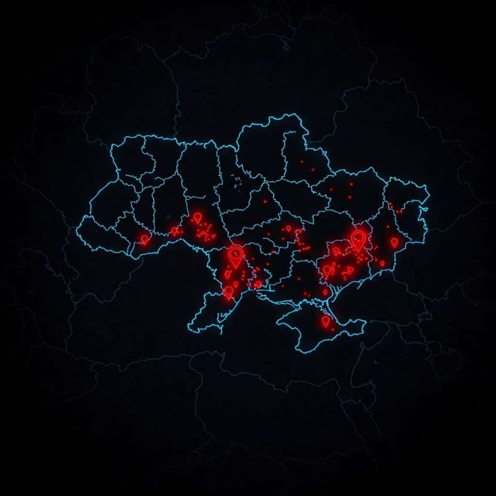 Ukraine Conflict Map: Red Markers