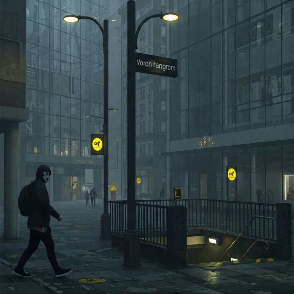 Masked Person in City